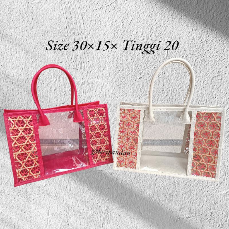 

Handbag Mika Bambu Sisi Edisi Merah Putih / Goodiebag Souvernir Sangjit Imlek Natal