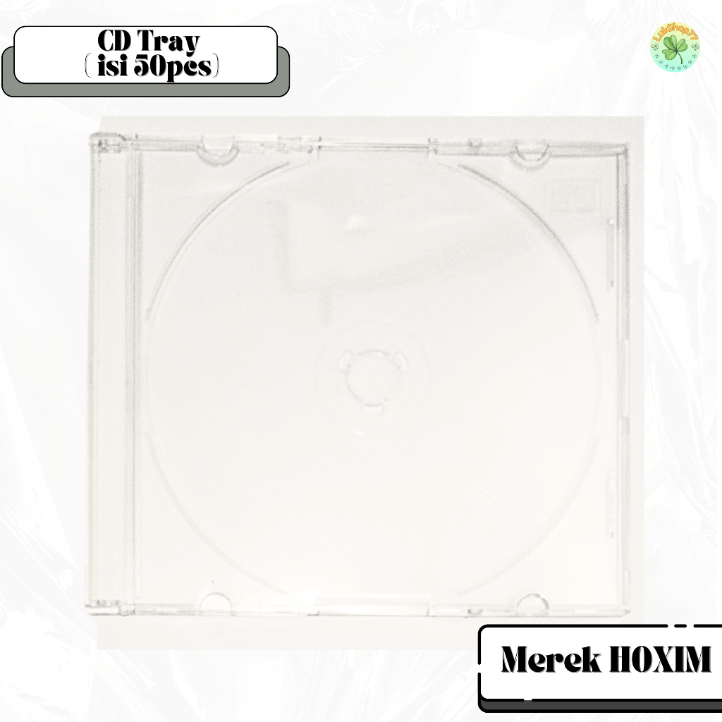 Kotak CD/DVD Mika Bening | CD/DVD Tray Bening Mika | Merek HOXIM | 50pcs