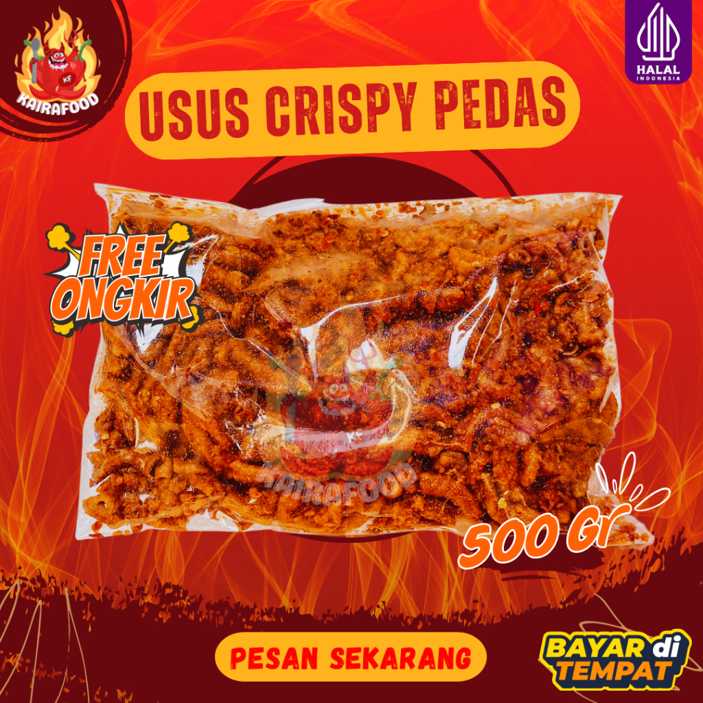 

Ukf5Pc6F4H (Kuliner.Kita) 500 Gr Usus Krispy Pedas Daun Jeruk Original Daun Jeruk