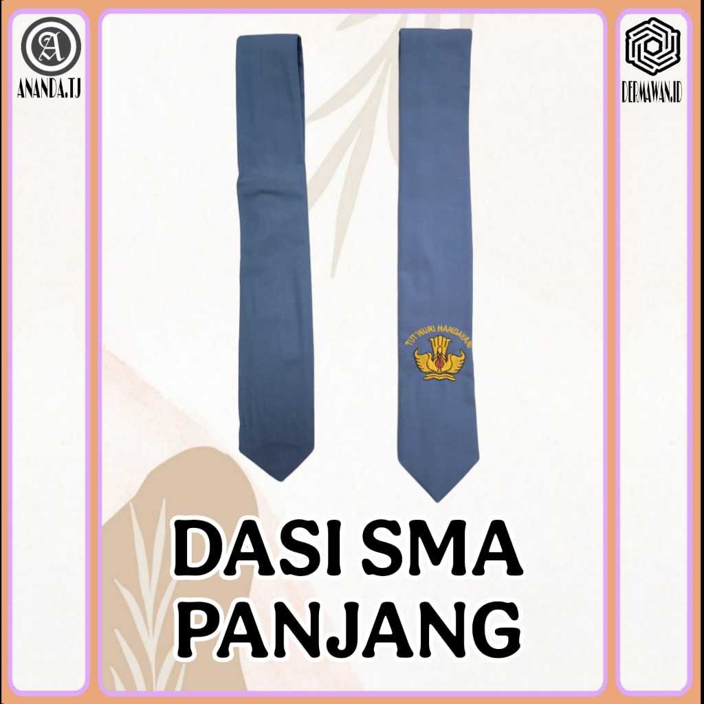Dasi Sekolah Abu-Abu SMA Panjang Polos & Bordir
