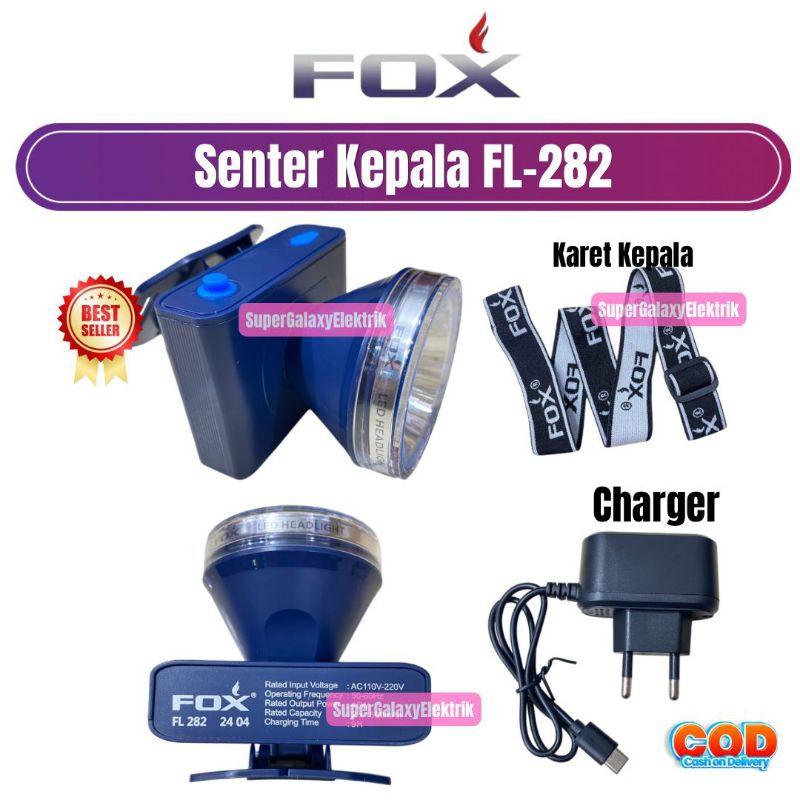 Senter Kepala FOX FL-282 45WATT / Head Light Fox / Senter Kepala