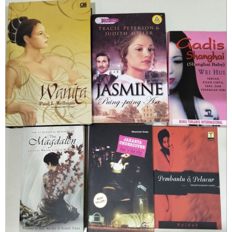6 Novel Romansa ORI edisi lama : Wanita, Jasmine, Gadis Shanghai, The Magdalen, Jakarta Under cover,