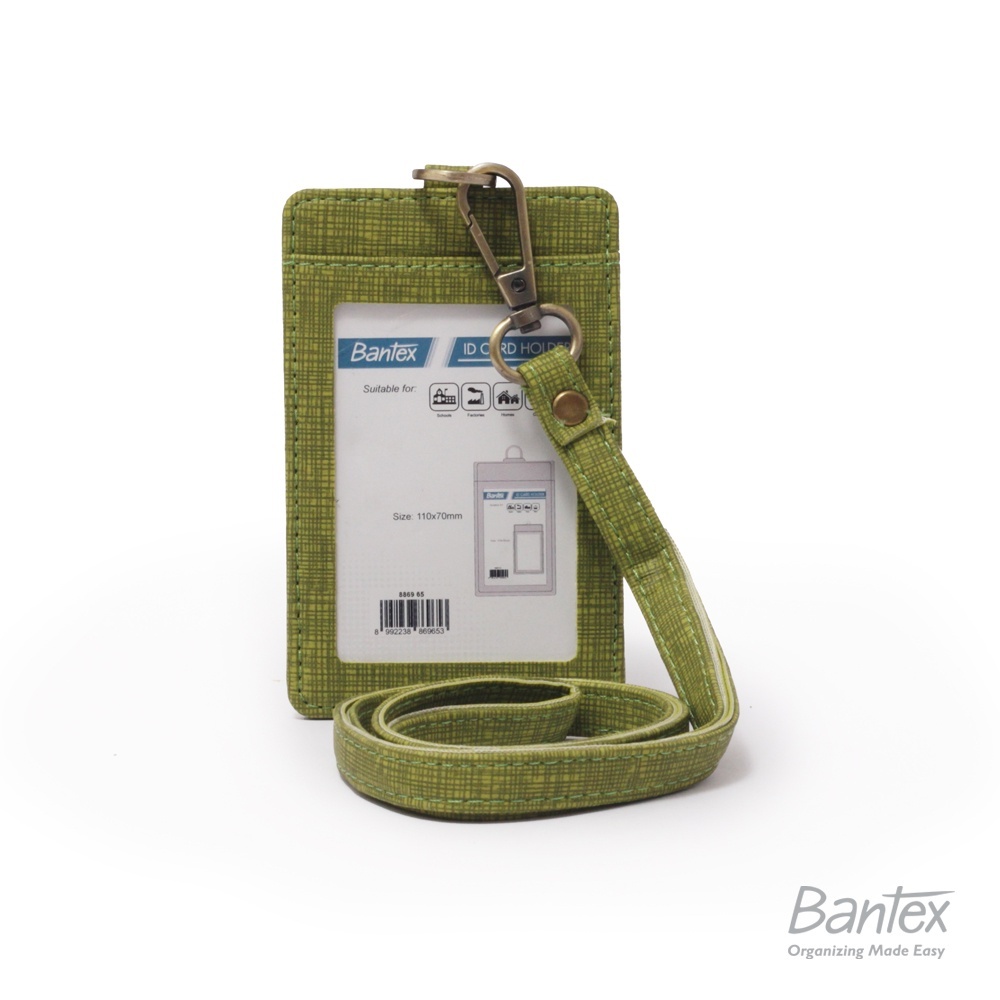 

Bantex Tempat ID Card Tali Lanyard Bahan Kulit / Name Tag Card Holder Kartu Nama -LIME 8869 65