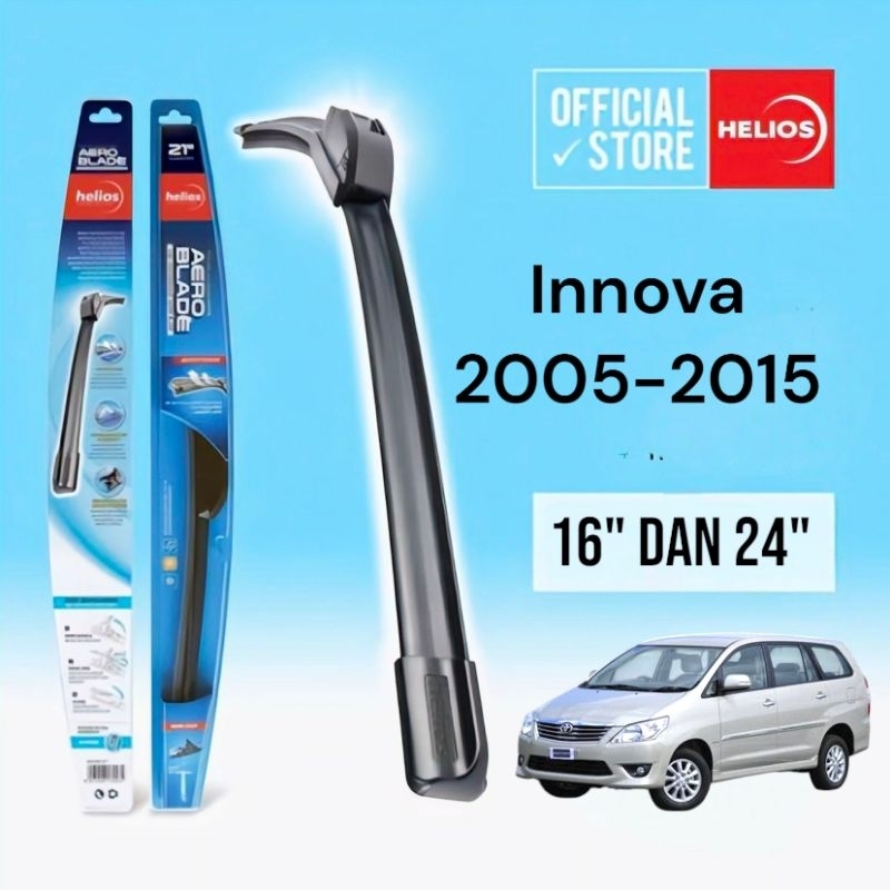 Set Helios Wiper Depan Innova 2005-2015 / Frameless Wiper Toyota Innova 2005-2015