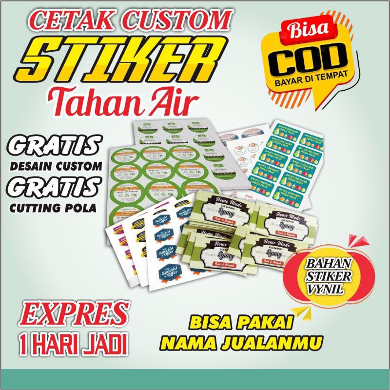 

Cetak Stiker Vynil Tahan Air | Free Desain & Cutting