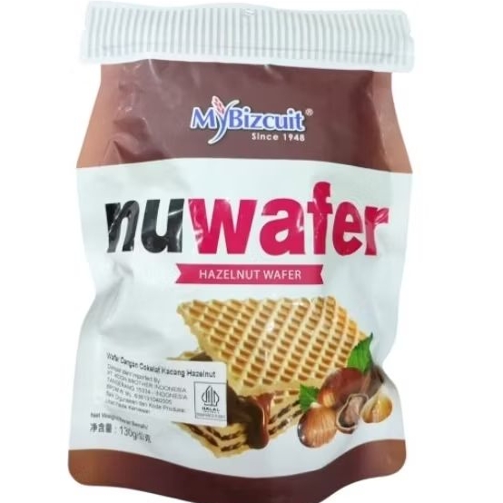 

Mybizcuit nuwafer wafer coklat kacang hazelnut 130gr halal ir