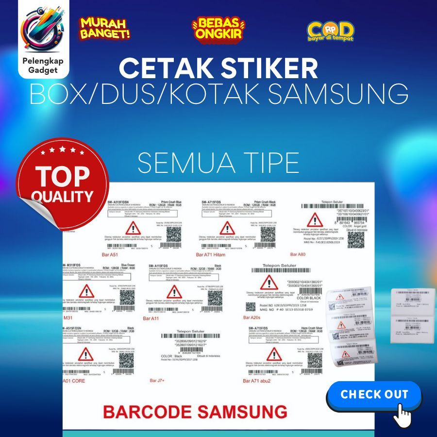 

CETAK STIKER BOX/DUS/KOTAK SAMSUNG