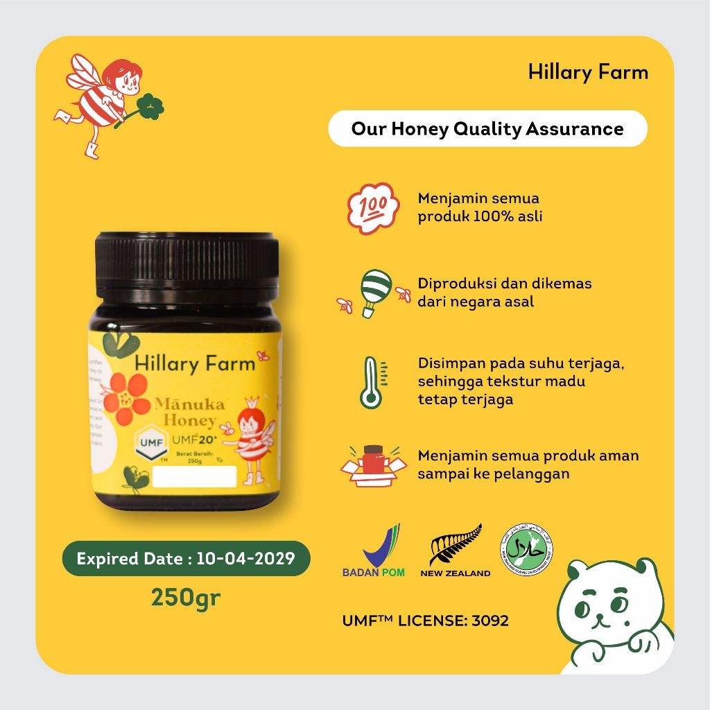 

Hillary Farm Manuka Honey UMF 20+ Madu Manuka 250GR
