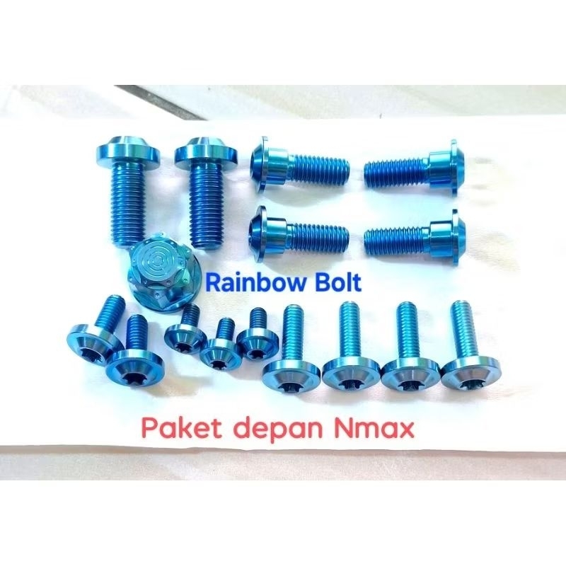 1 Set Baut Titanium Paket Depan Yamaha Nmax Aerox Original Titanium Gr5