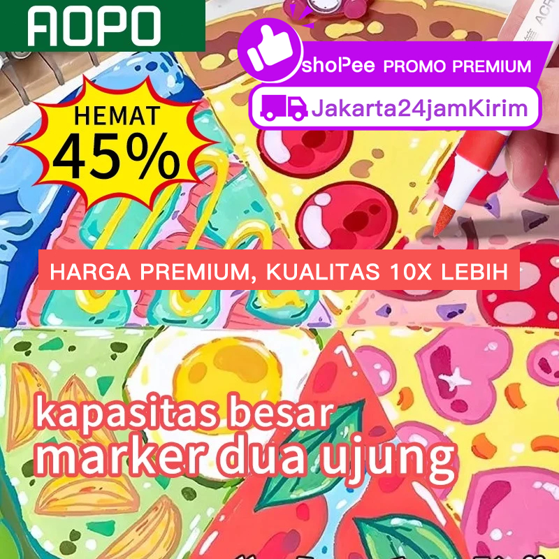 

Acrylic Marker Set Spidol Akrilik DIY Painting Spidol Pastel Pulpen Highlight Drawing Warna