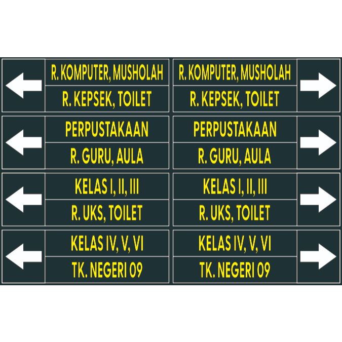 

STICKER PENUNJUK ARAH RUANG