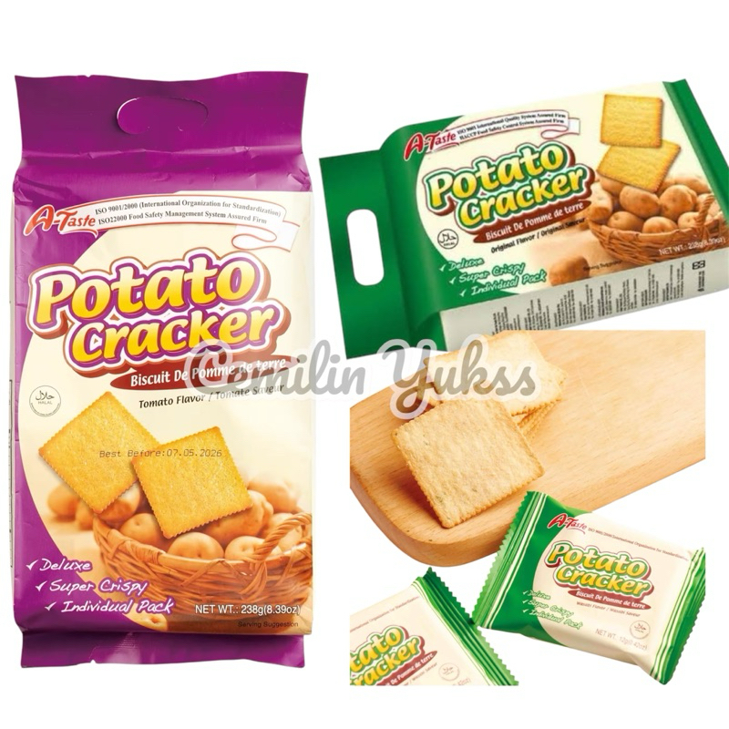 

Ataste Potato Cracker 238g Biskuit Kentang Vegetarian A-Taste Biskuit Kentang Original Tomato Flavour