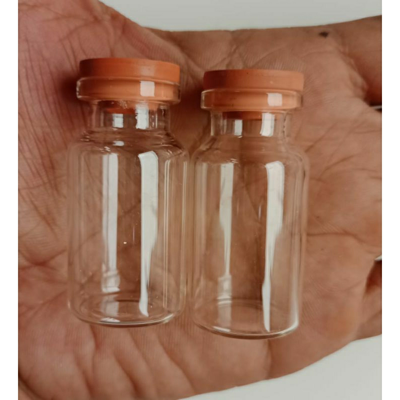 BOTOL VIAL 10ML TUTUP KARET MERAH|BOTOL VIAL 10ML TUTUP KARET| 100PCS