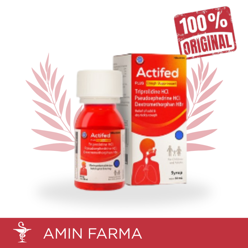 ACTIFED PLUS COUGH SUPPRESSANT 60 ML / ACTIFED BATUK KERING (Merah)