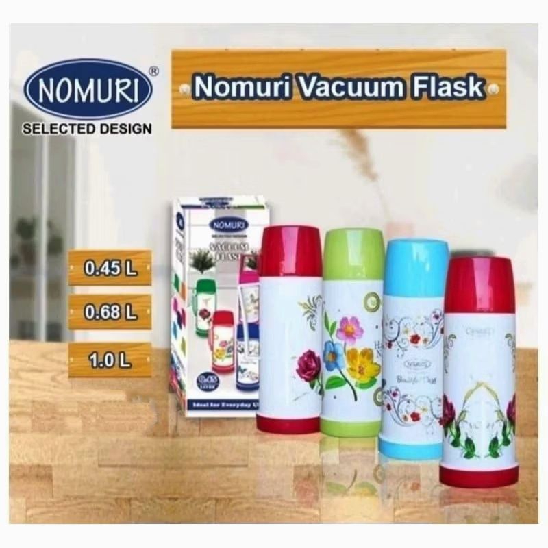 Termos Air Panas Nomuri 0.45L 0.68L & 1Liter / Vacuum Flask Kecil Thermos Mini