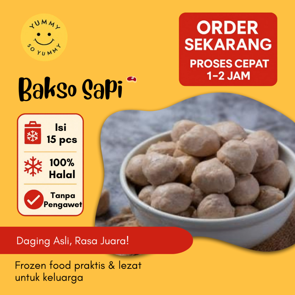

Makanan Beku Frozen Homemade Bakso Sapi Baso Halus Premium