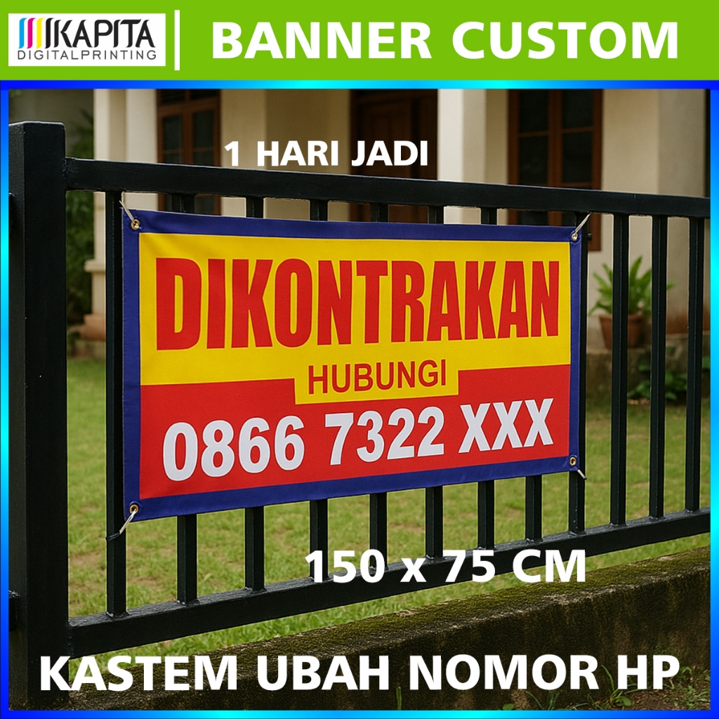 

(1 Hari Jadi) Cetak Banner/Spanduk Custom Dikontrakkan Edit No Hp