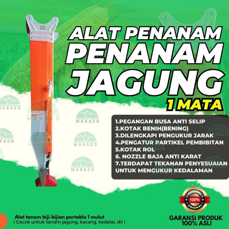 Alat Tajuk jagung 1 Mulut tanam  | alat tanam benih jagung manual 1 mulut tanam ( Tekan )