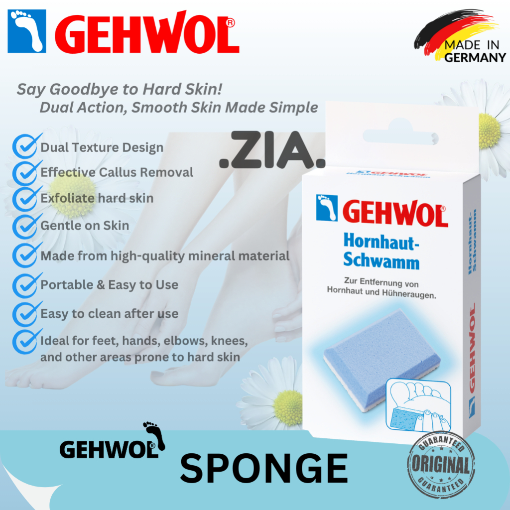 ORIGINAL GERMANY GEHWOL SPONGE SCHWAMM CALLUS KULIT KAPALAN MENEBAL MATA KAKI BATU PEDICURE MANICURE