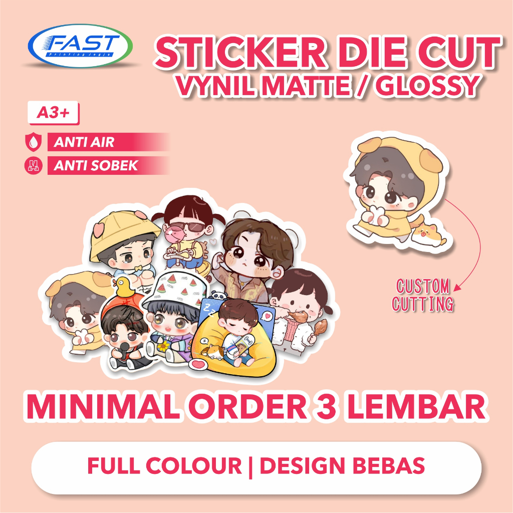 

Cetak Stiker Vinyl A3+ Cutting Putus Die Cut / Cetak Stiker Sourvenir