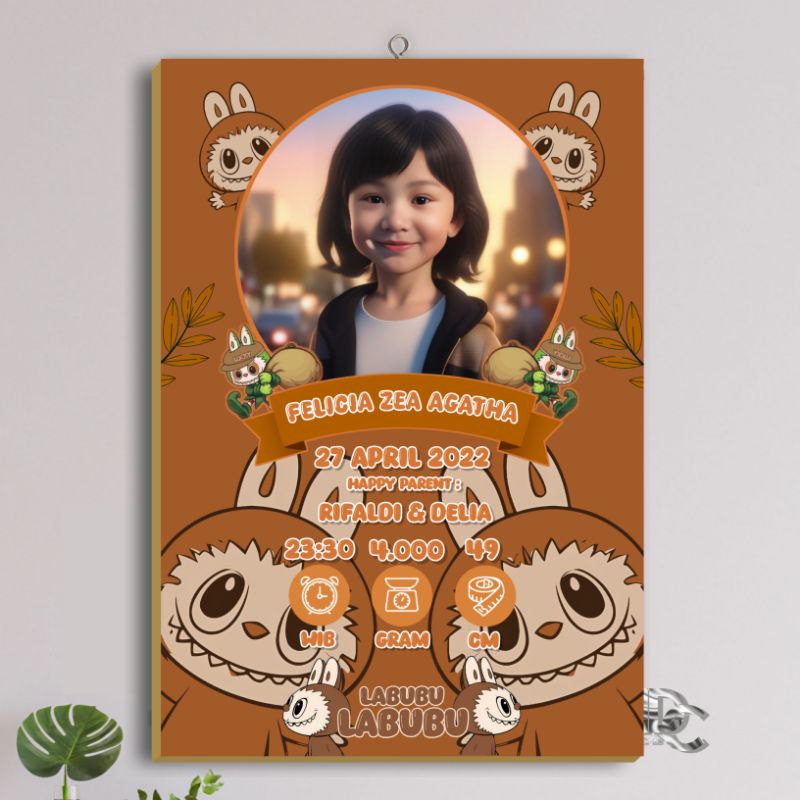 bingkai foto biodata bayi cetak foto plus bingkai biografi bayi