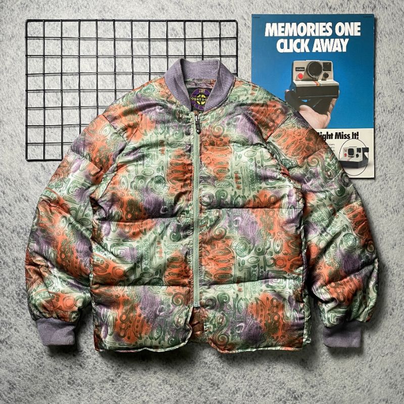 JAKET BULANG COUNT DOWN AOP FULL PRINT SECOND ORIGINAL, JAKET GELEMBUNG, DOWN JAKET, JAKET VINTAGE