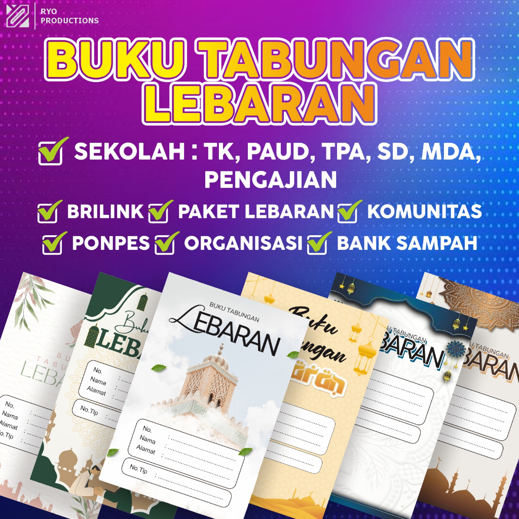 

TERMURAH Buku Tabungan LEBARAN | Elegant | Mewah | Keren | Sekolah | Arisan | Komunitas | Organisasi