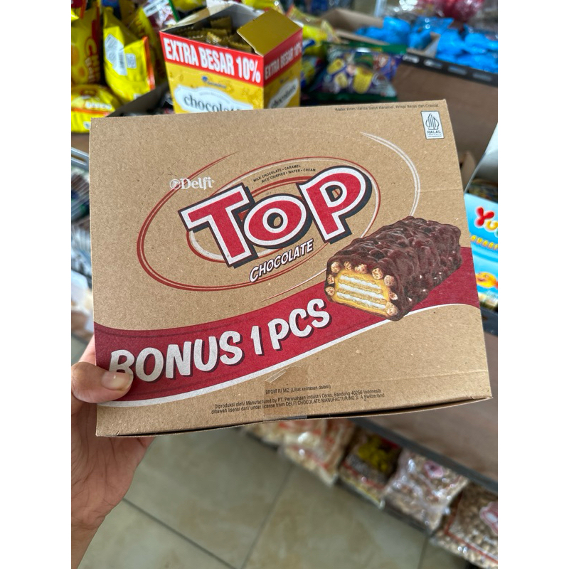 

Jajan TOP chocolate 1 Kardus isi 12 + 1 pcs ecer 2000/pcs
