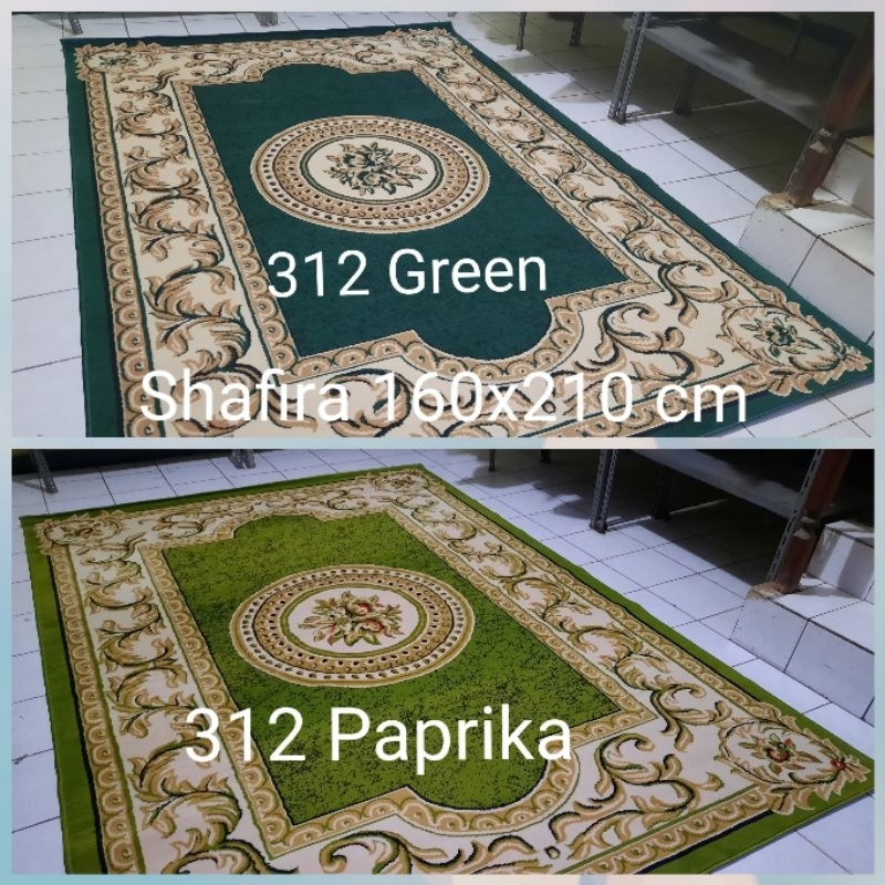 Karpet Permadani Klasik Safira 160x210 cm Merah Marun Hijau Cream Biru