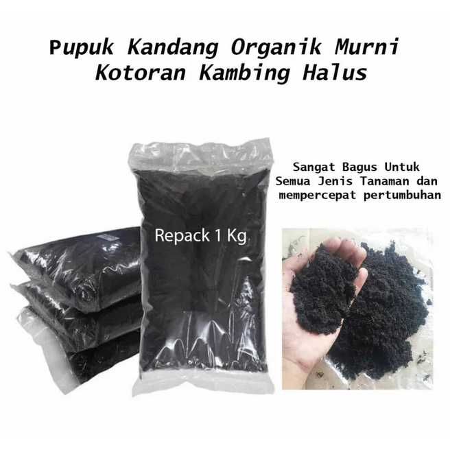 1kg pupuk kandang halus kotoran kambing asli murni