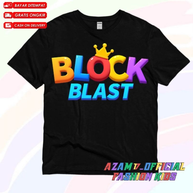 (BISA COD) Kaos Anak Baju Anak Block Blast Free Nama / Kaos Tshirt Anak Game Block Blast