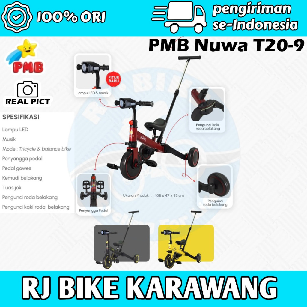 SEPEDA RODA TIGA 2 IN 1 PMB NUWA T20-9