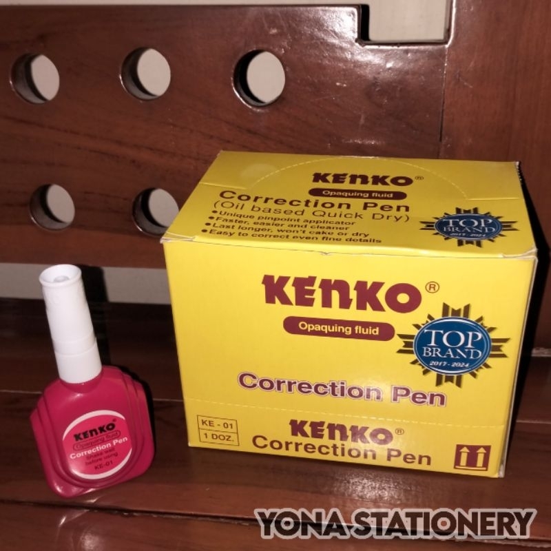 

Tip Ex Cair Kenko KE-01 | Correction Pen Kenko | 1 Pak: 12 Pcs | Botol Merah