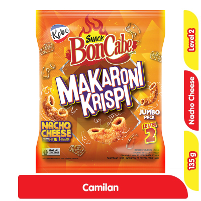 Kobe BonCabe Makaroni Krispi Nacho Cheese Level 2 135gr / Makaroni BonCabe