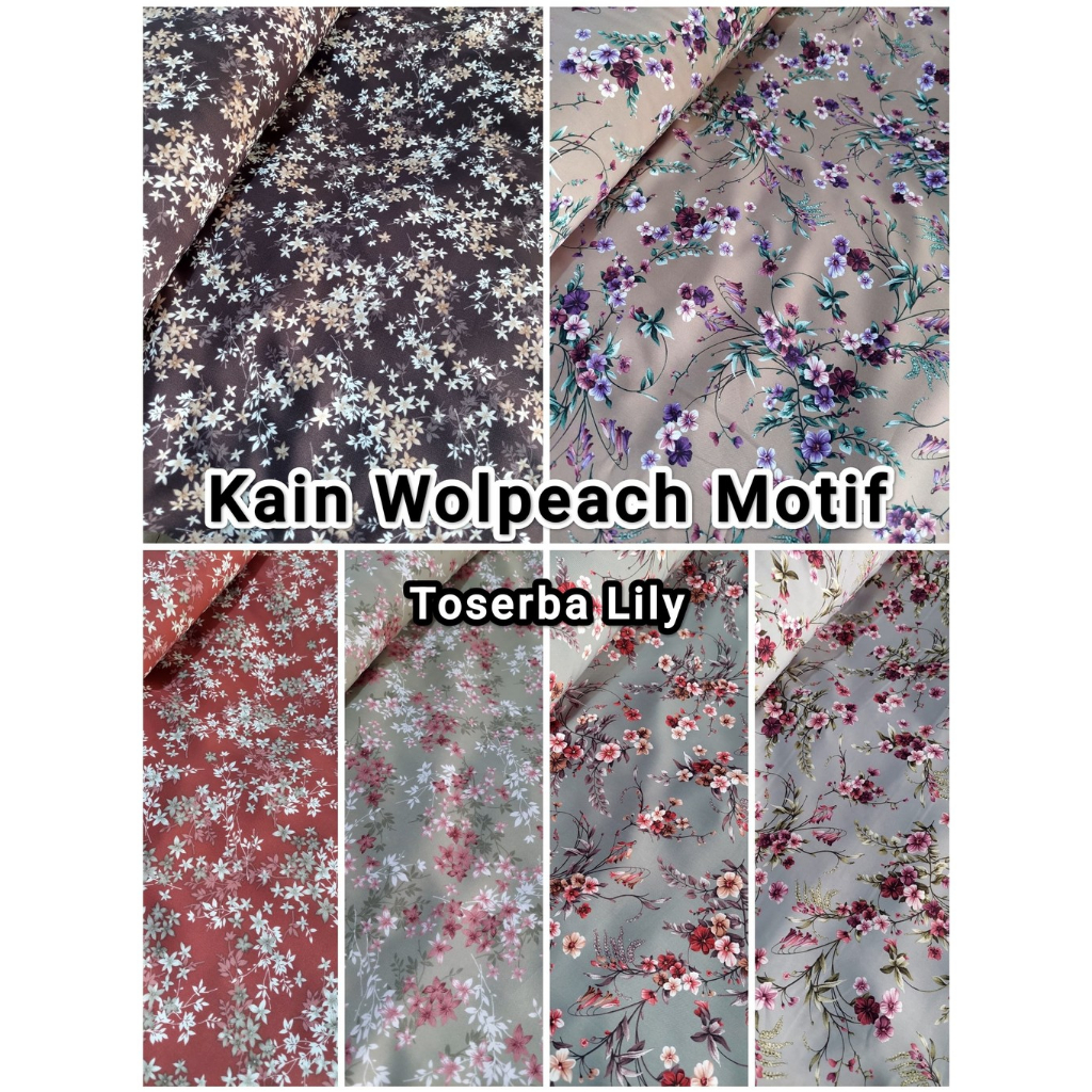 Kain Wolpeach Motif Bunga / Kain Wolfis Motif Bunga / Kian Wolfis Motif