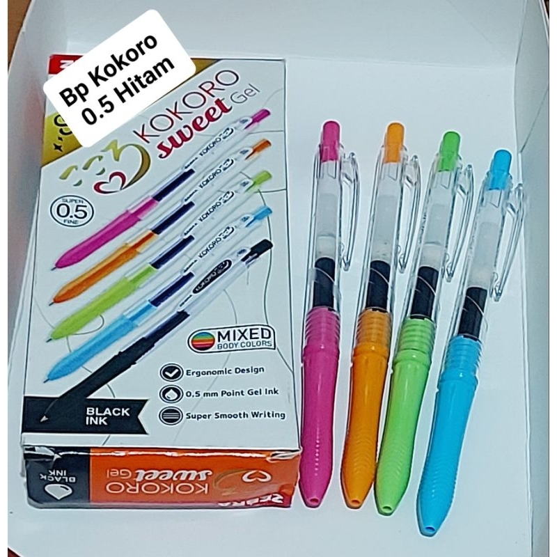 

(1 Biji) Bp Kokoro Gel 0.5 Hitam Zebra /Pulpel Kokoro/Bp Cetek murah dan nyaman digunakan