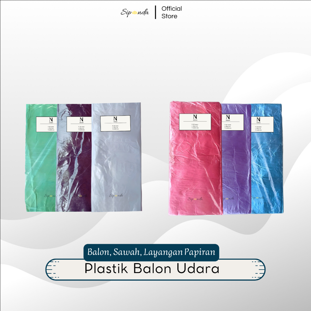 Plastik Balon Udara Cacing Panjang/ Lampion Warna/ Papiran Layangan/ 50cmx60m Tebal 0.005 Micron