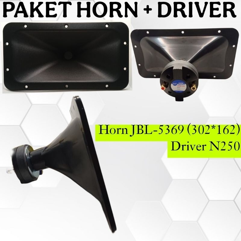 PAKET CORONG HORN JBL5369 302*162mm dengan DRIVER N250 (ORIGINAL IMPORT)