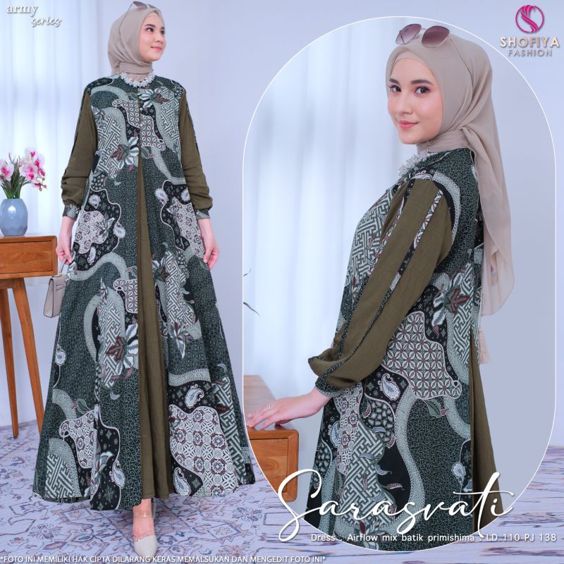 [NEW] GAMIS DRESS SARASVATI BY SHOFIYA // FASHION MUSLIM KEKINIAN // NAWAL DRESS BY MARSELLA