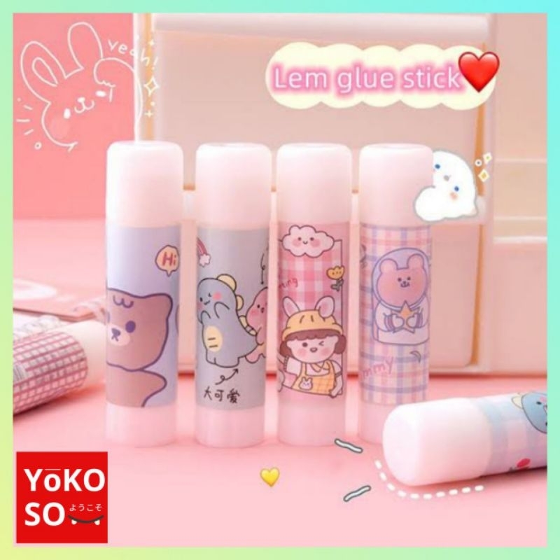 

YOKOSO S126 GLUE Stick Animasi Karakter Polos Labubu Lem Stik Lengket 10g Kecil 24
