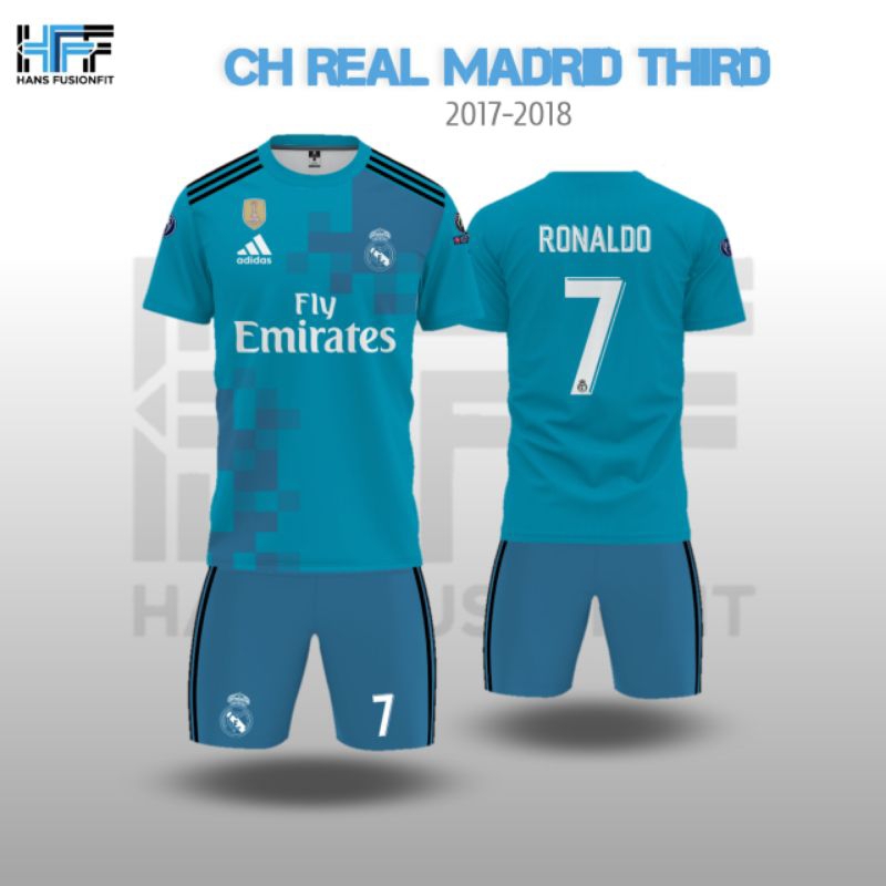 JERSEY REAL MADRID THIRD TAHUN 2017-2018 | FREE CUSTOM NAMA, NOMER PUNGGUNG