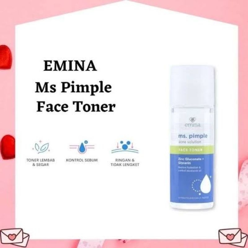 Emina Ms. pimple acne solution face toner zinc gluconate + glycerin Restore hydration and control en