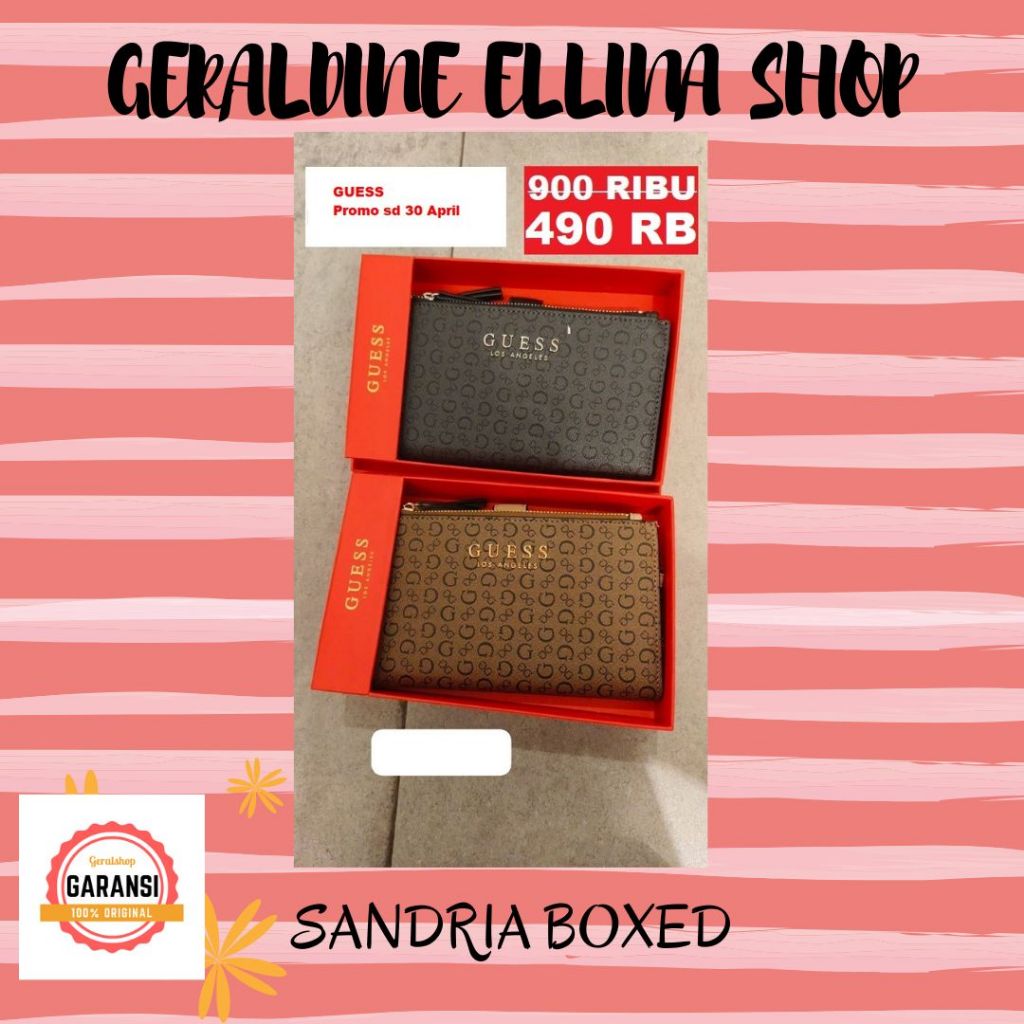 Dompet guess wanita seri SANDRIA BOXED original 100%
