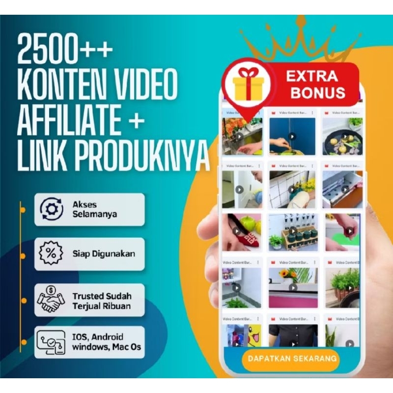 Konten Video Affiliate + Link Video Produk Terlaris & Produk Viral