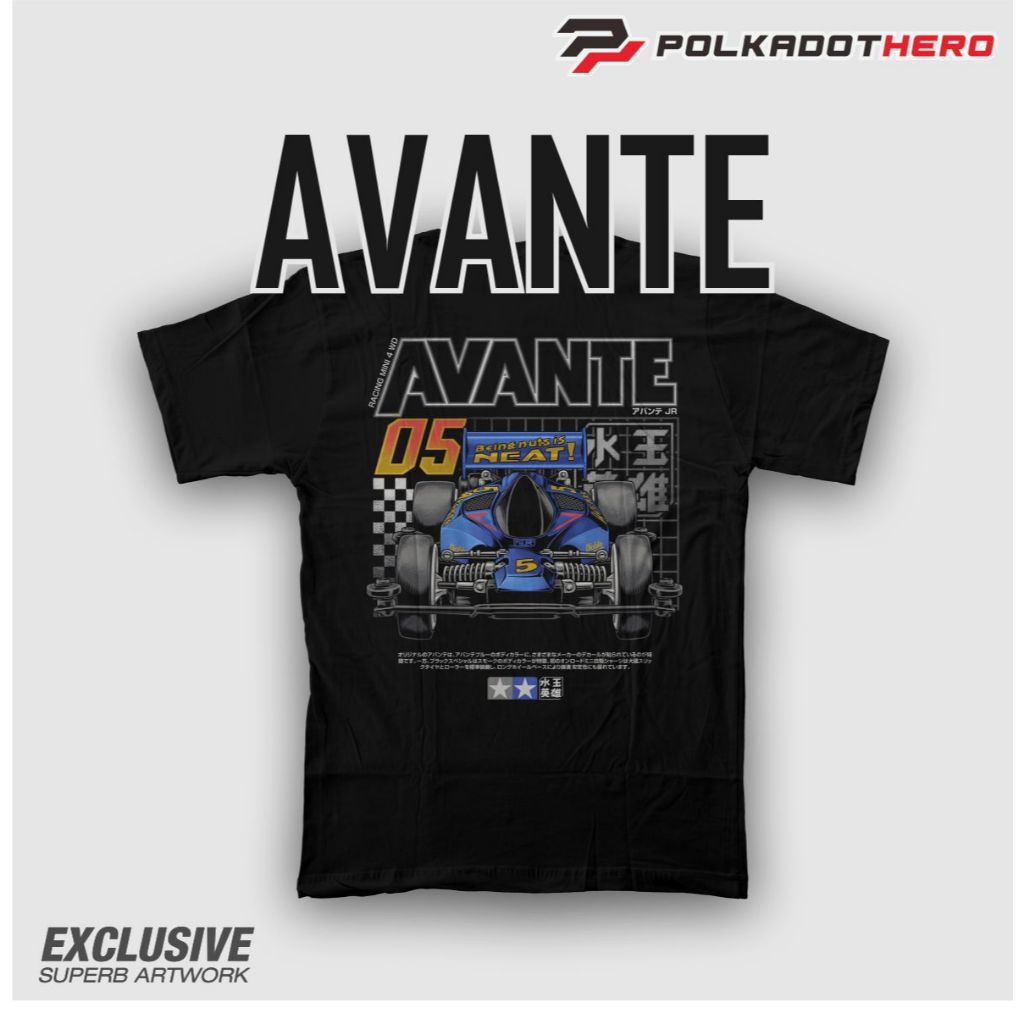 KAOS PRIA POLKADOT HERO TAMIYA AVANTE MINI 4WD | COTTON COMBED 24S