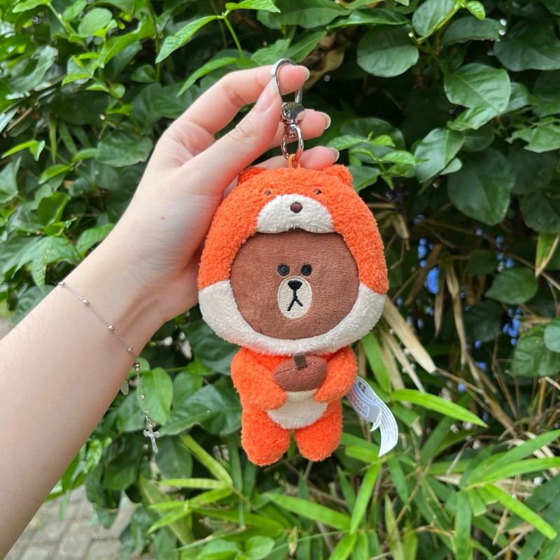 Gantungan Kunci Boneka Brown Line Friends Jungle Brown Kostum Tupai ORIGINAL