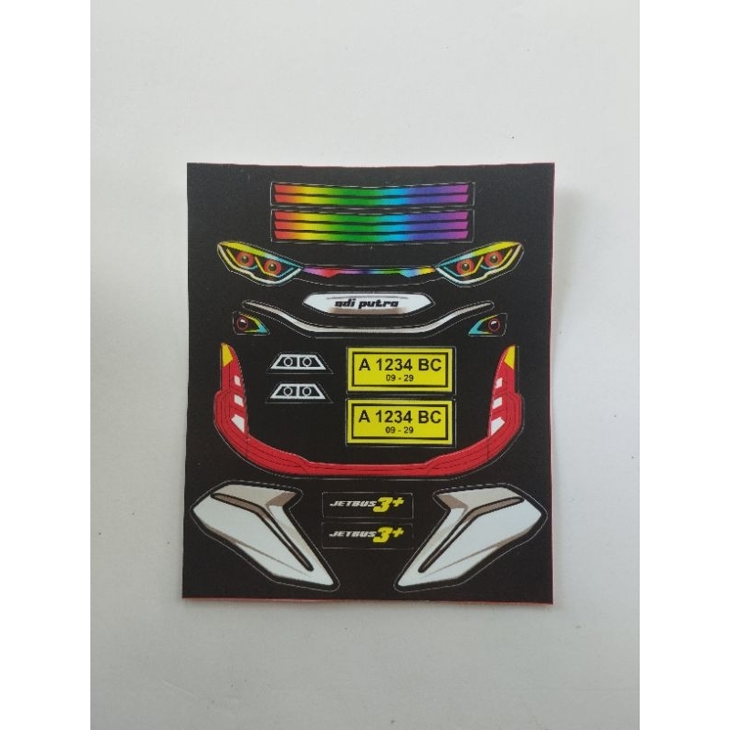 stiker cutting miniatur bus jetbus 3 lampu rgb