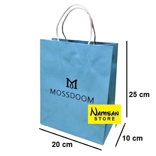 

Paper bag kado Mossdoom Biru Small tas hampers hadiah