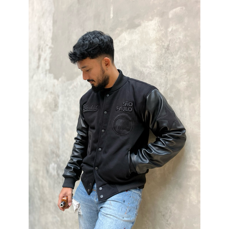 BLACKID JAKET VARSITY SAO PAULO BLACK IN BLACK