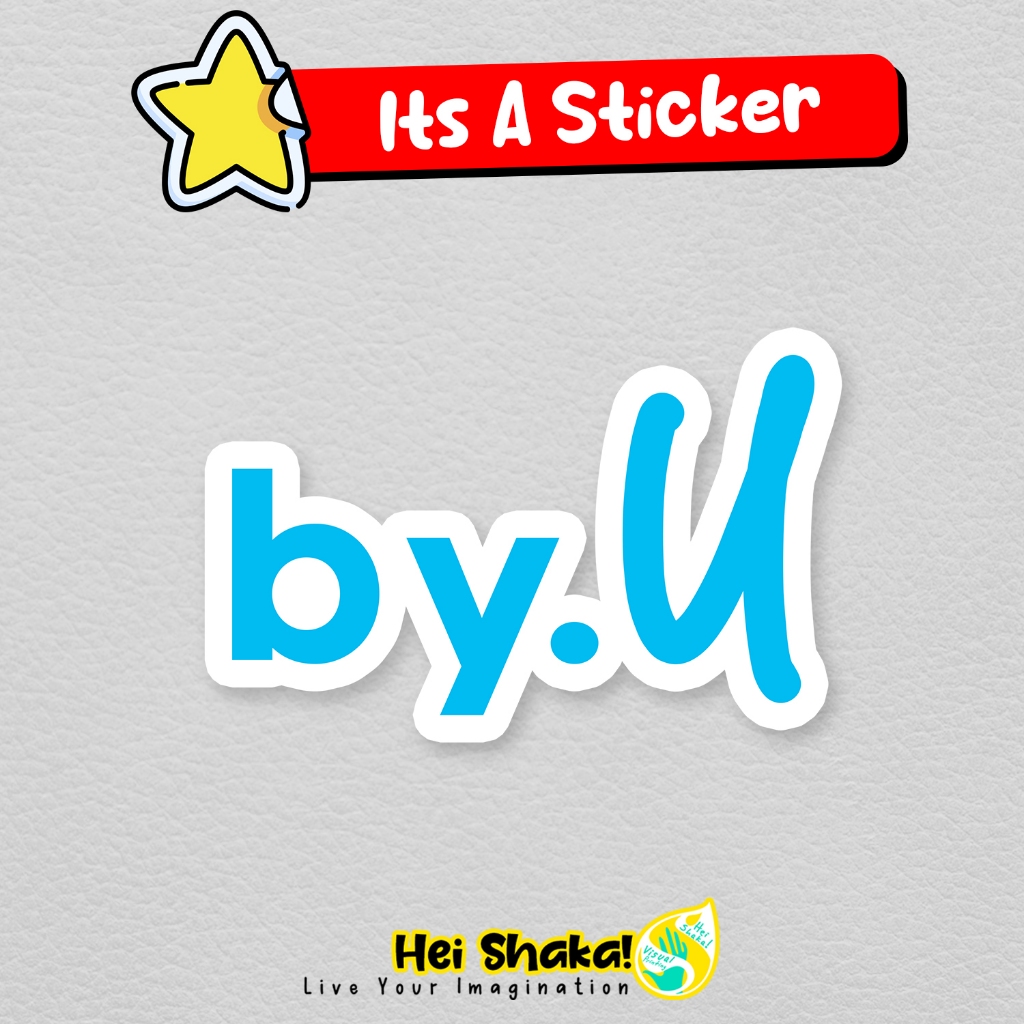 

Stiker ByU By U Telkomsel Sticker Operator Seluler Bahan Vinyl Anti Air